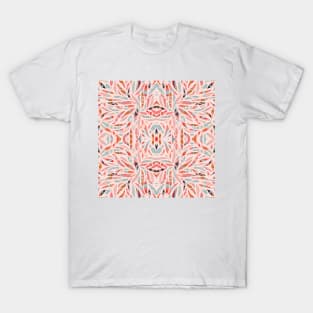 Boho Tile Abstraction / Coral and Blue T-Shirt